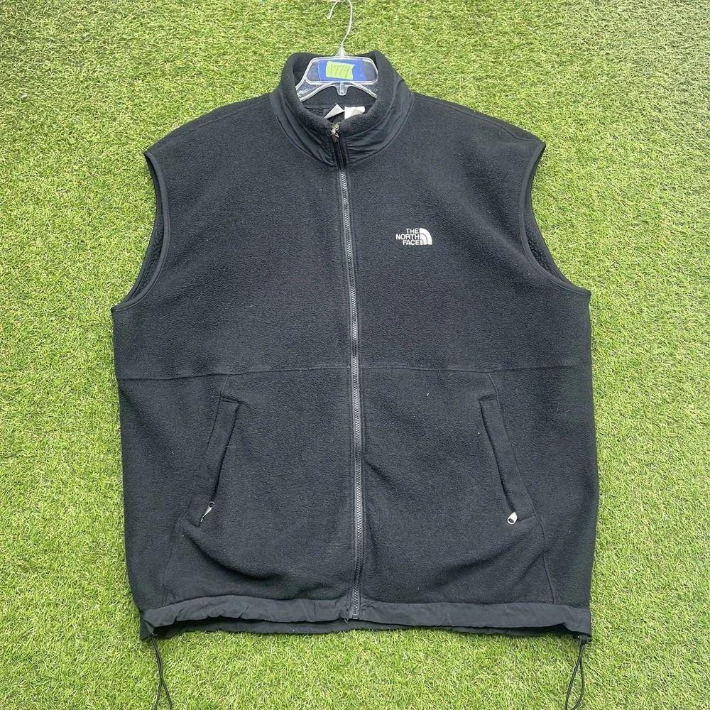 The North Face Fleece Vest Mens XL Black Made In USA Hiking Outdoor Sherpa Zip